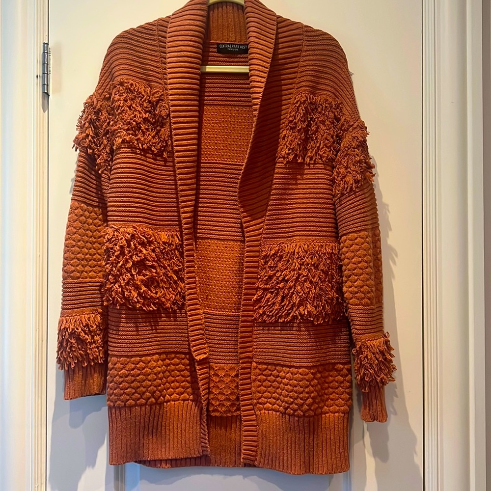 Central Park West long fringe cardigan